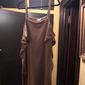 Bottega Veneta beige silk sheath sleeveless dress
